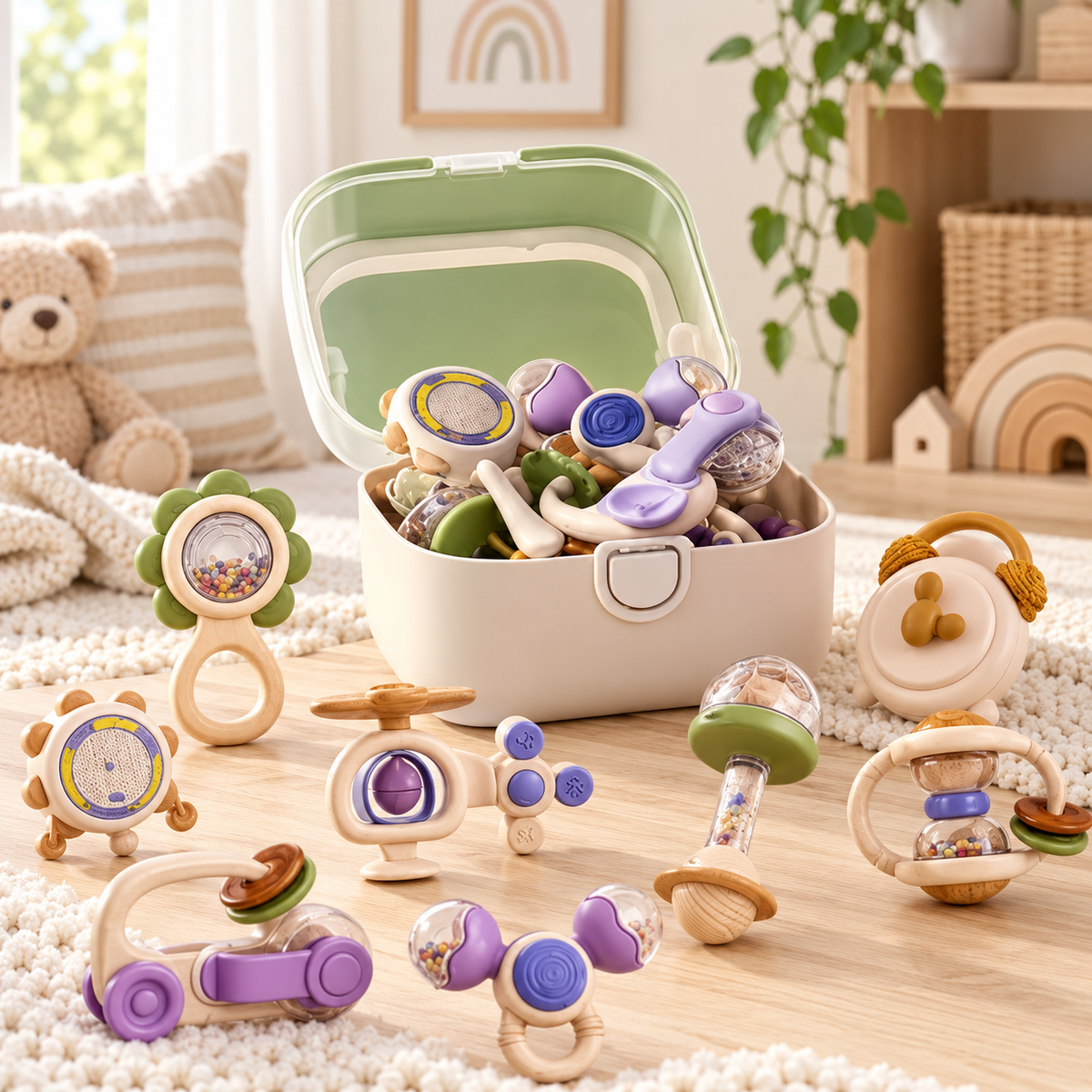10-Piece Baby Sensory Toy Gift Set | Montessori Development Toys 6M+