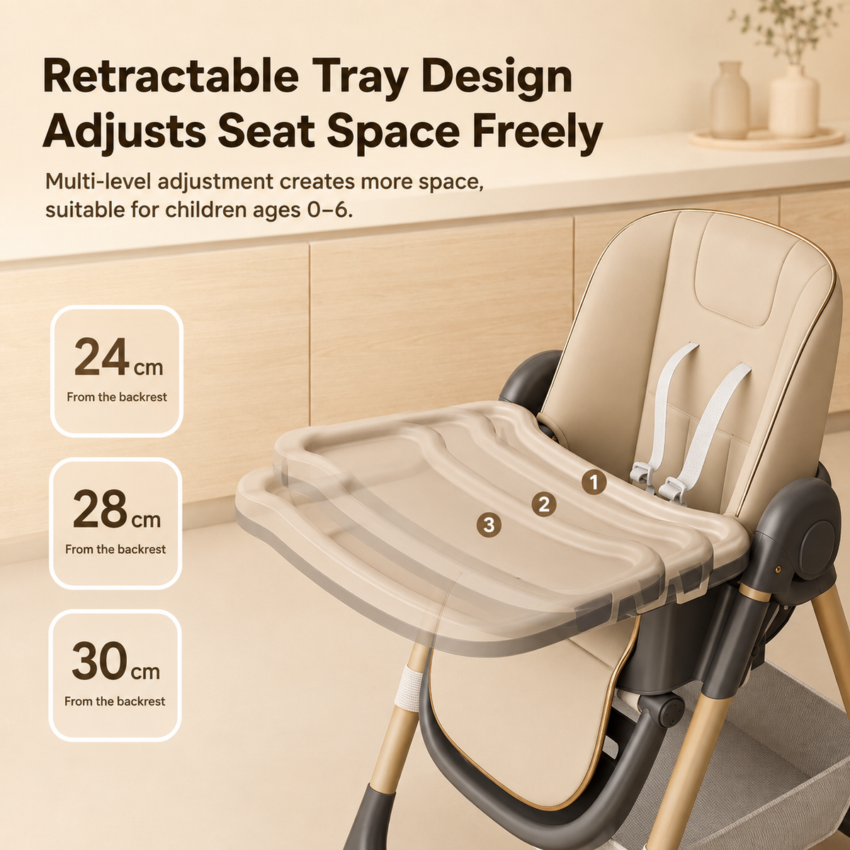 4-in-1 Adjustable Reclining & Foldable Baby High Chair