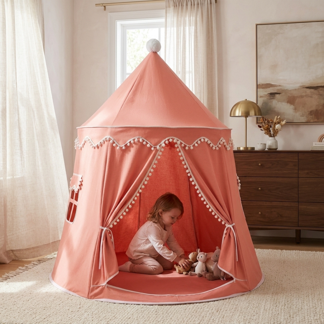 Canvas Play Teepee for Kids, Tool-Free Setup – Kidoriko