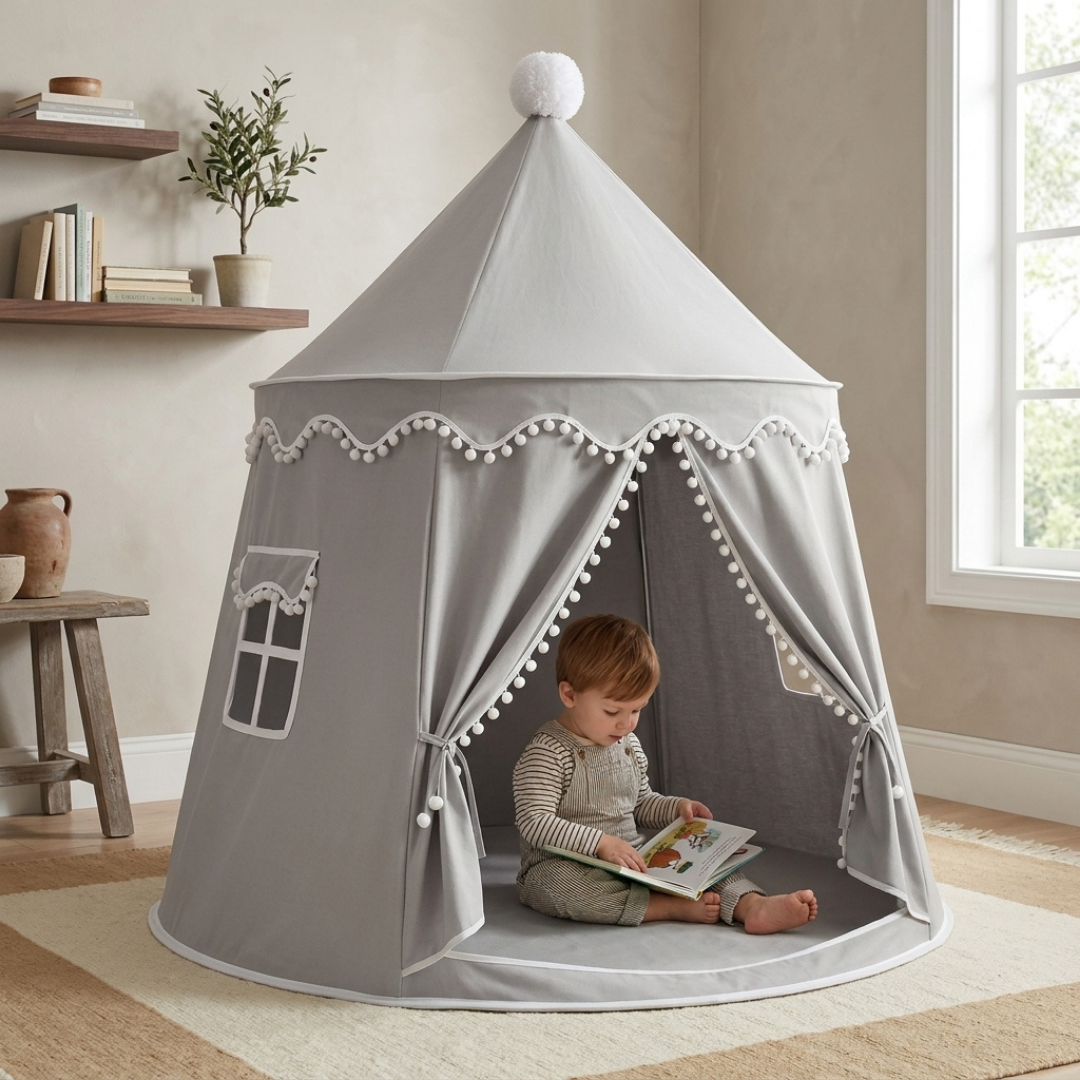 Canvas Play Teepee for Kids, Tool-Free Setup – Kidoriko