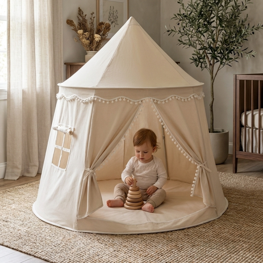 Canvas Play Teepee for Kids, Tool-Free Setup – Kidoriko