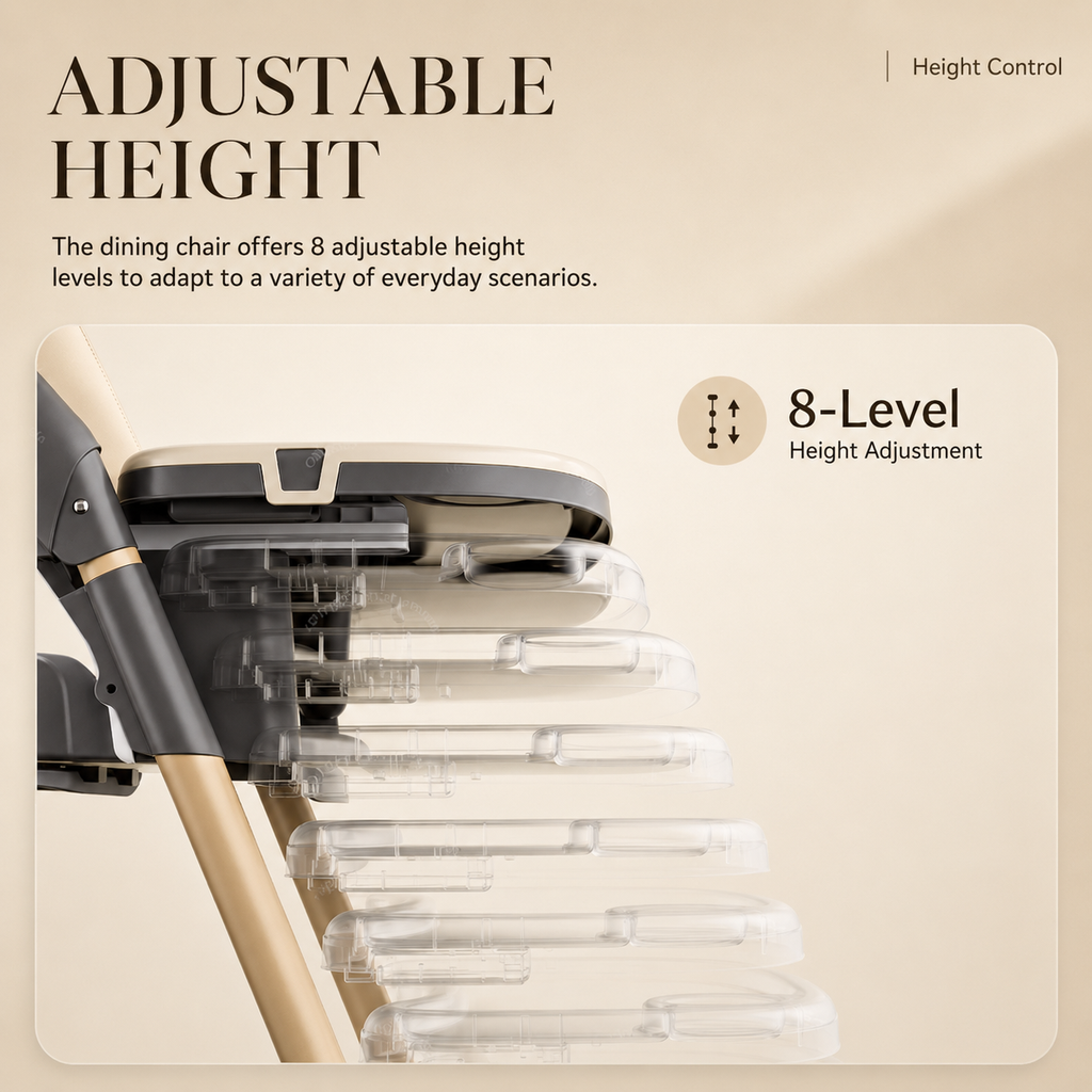 4-in-1 Adjustable Reclining & Foldable Baby High Chair