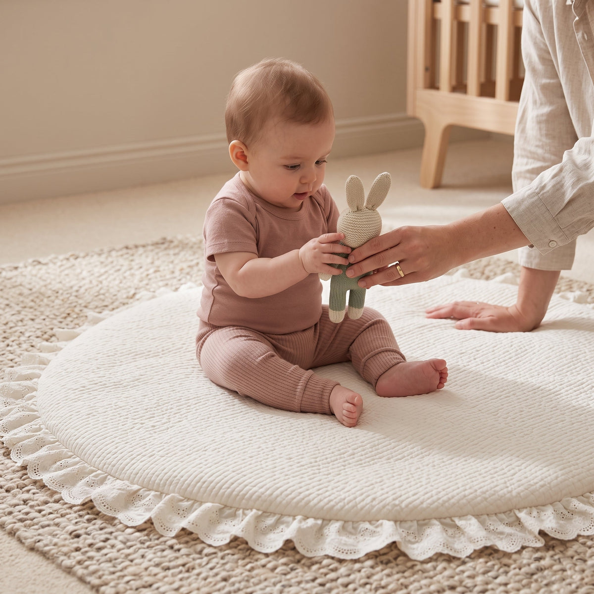 Round Quilted Play Mat, Thick Padding – Kidoriko