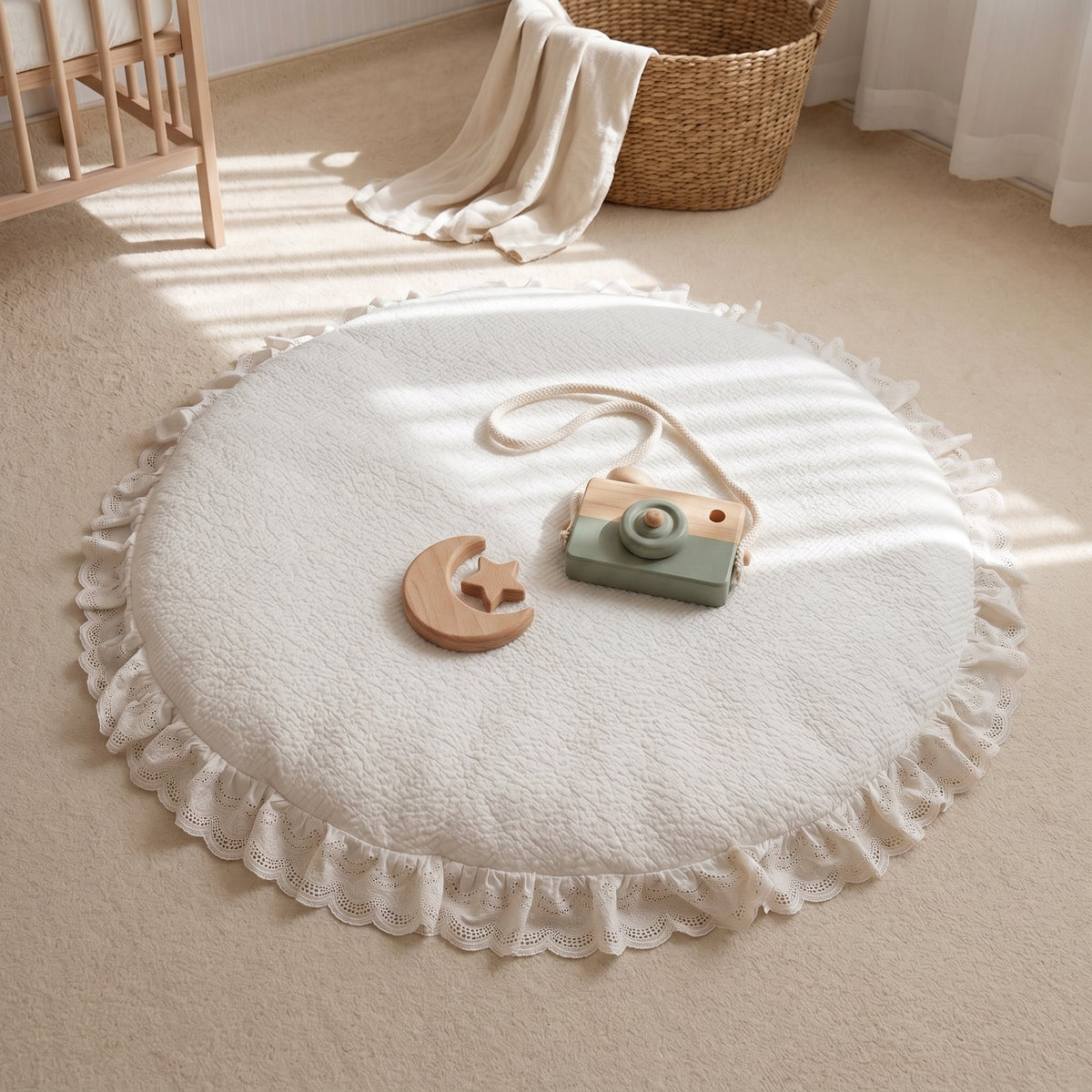 Round Quilted Play Mat, Thick Padding – Kidoriko