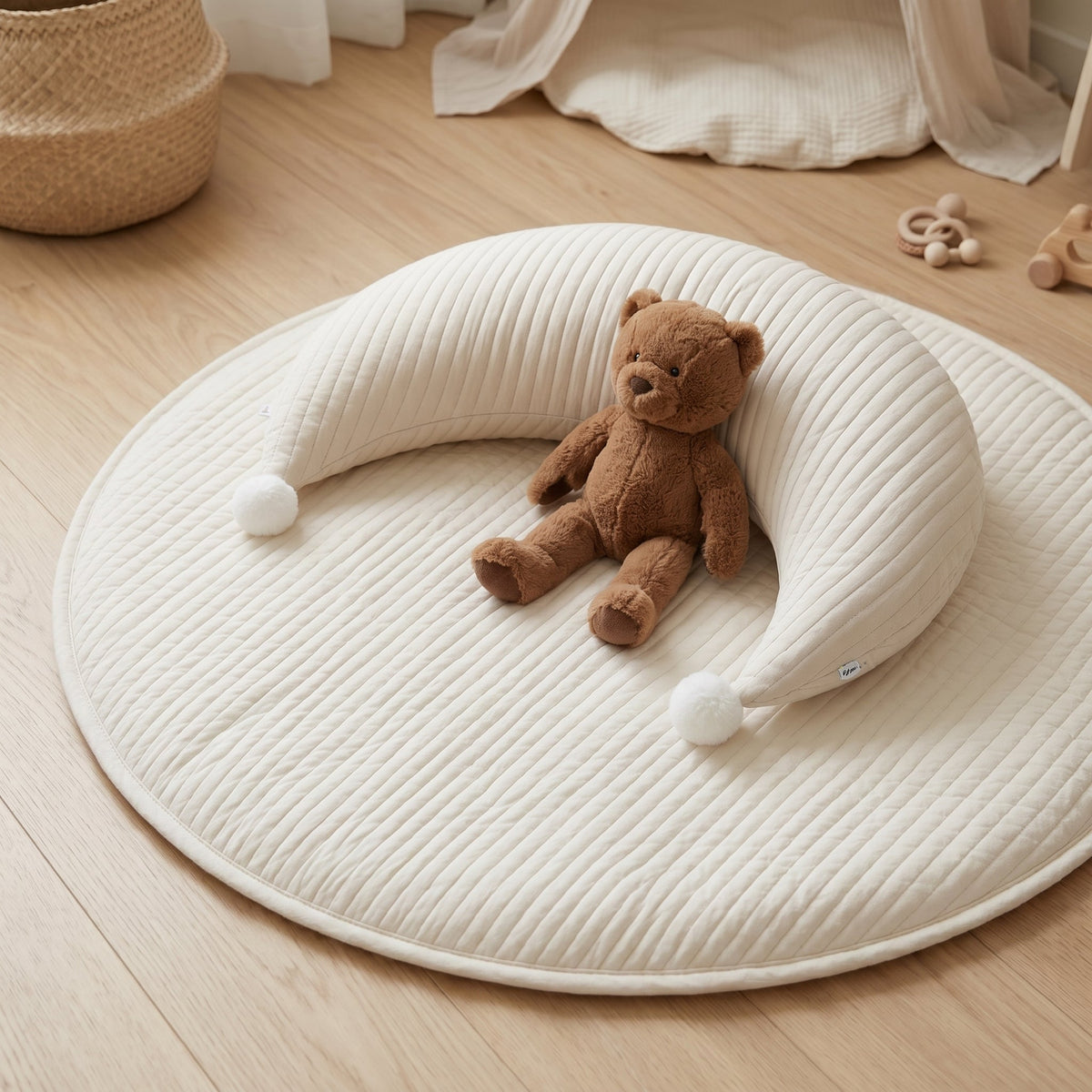 Round Quilted Play Mat, Thick Padding – Kidoriko