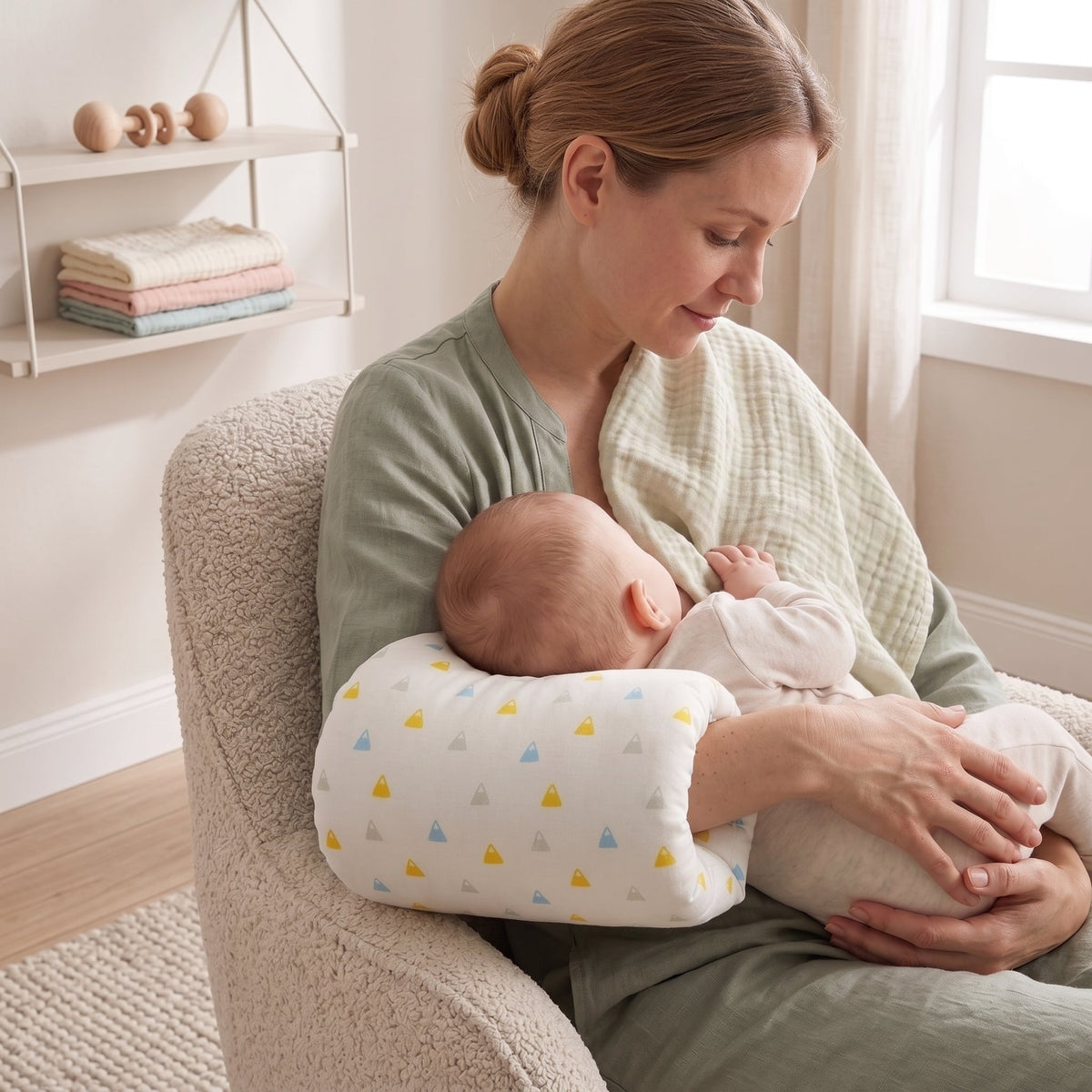 Ergonomic Feeding Arm Pillow, Removable Cover – Kidoriko