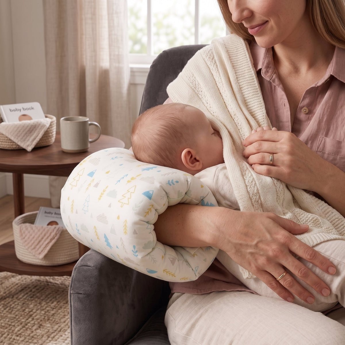 Ergonomic Feeding Arm Pillow, Removable Cover – Kidoriko