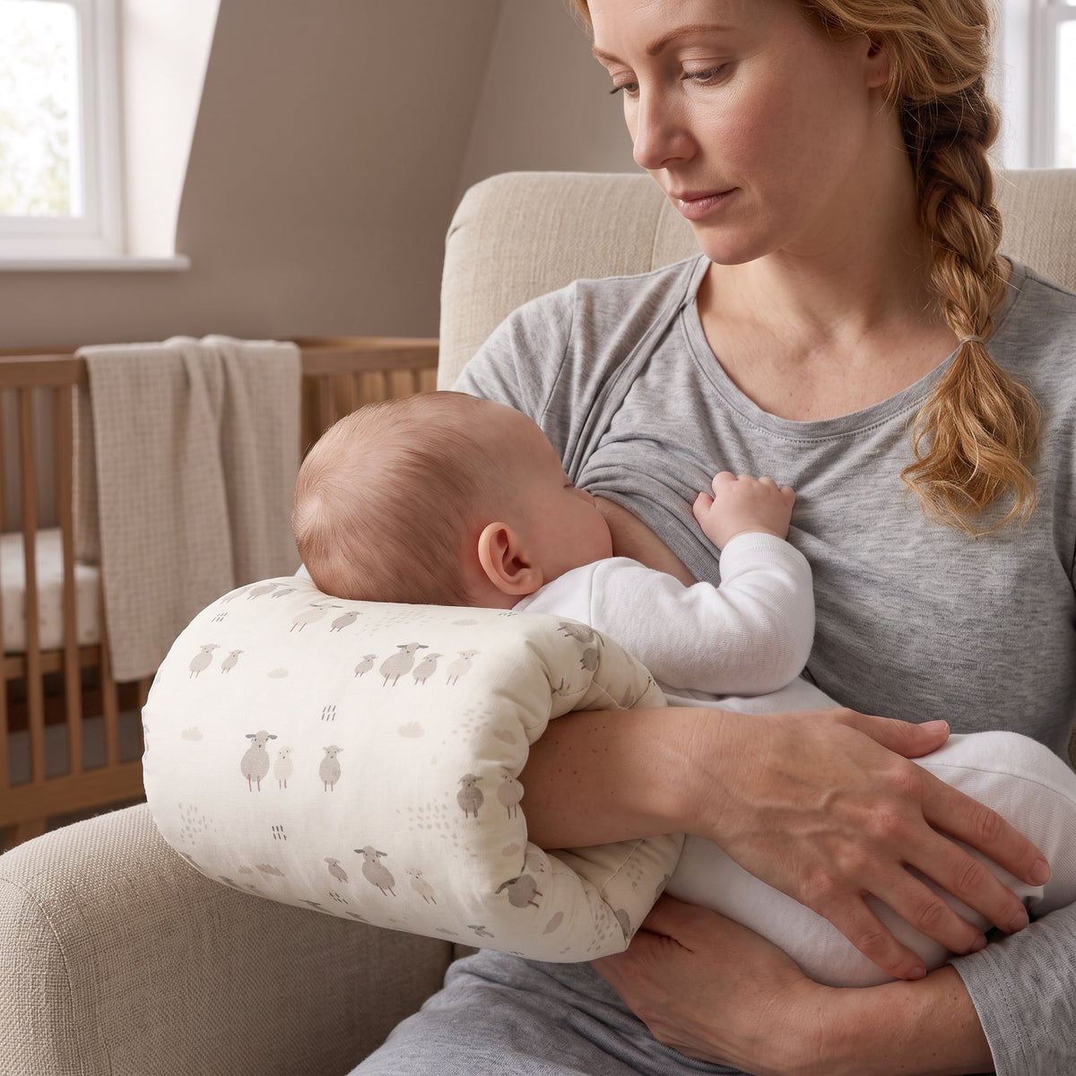 Ergonomic Feeding Arm Pillow, Removable Cover – Kidoriko