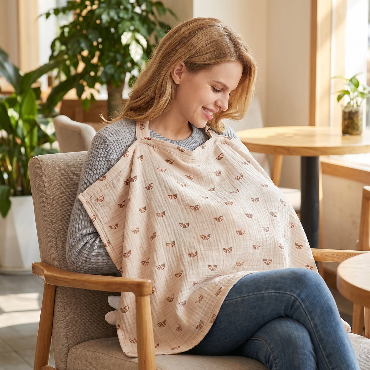 Cotton Nursing Cover Poncho, Open Neckline – Kidoriko
