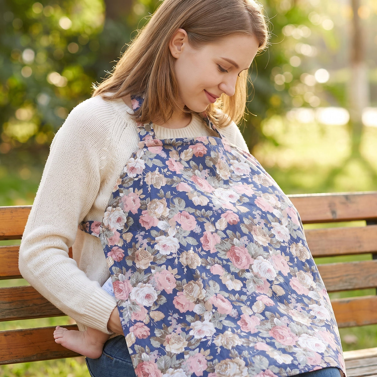 Cotton Nursing Cover Poncho, Open Neckline – Kidoriko
