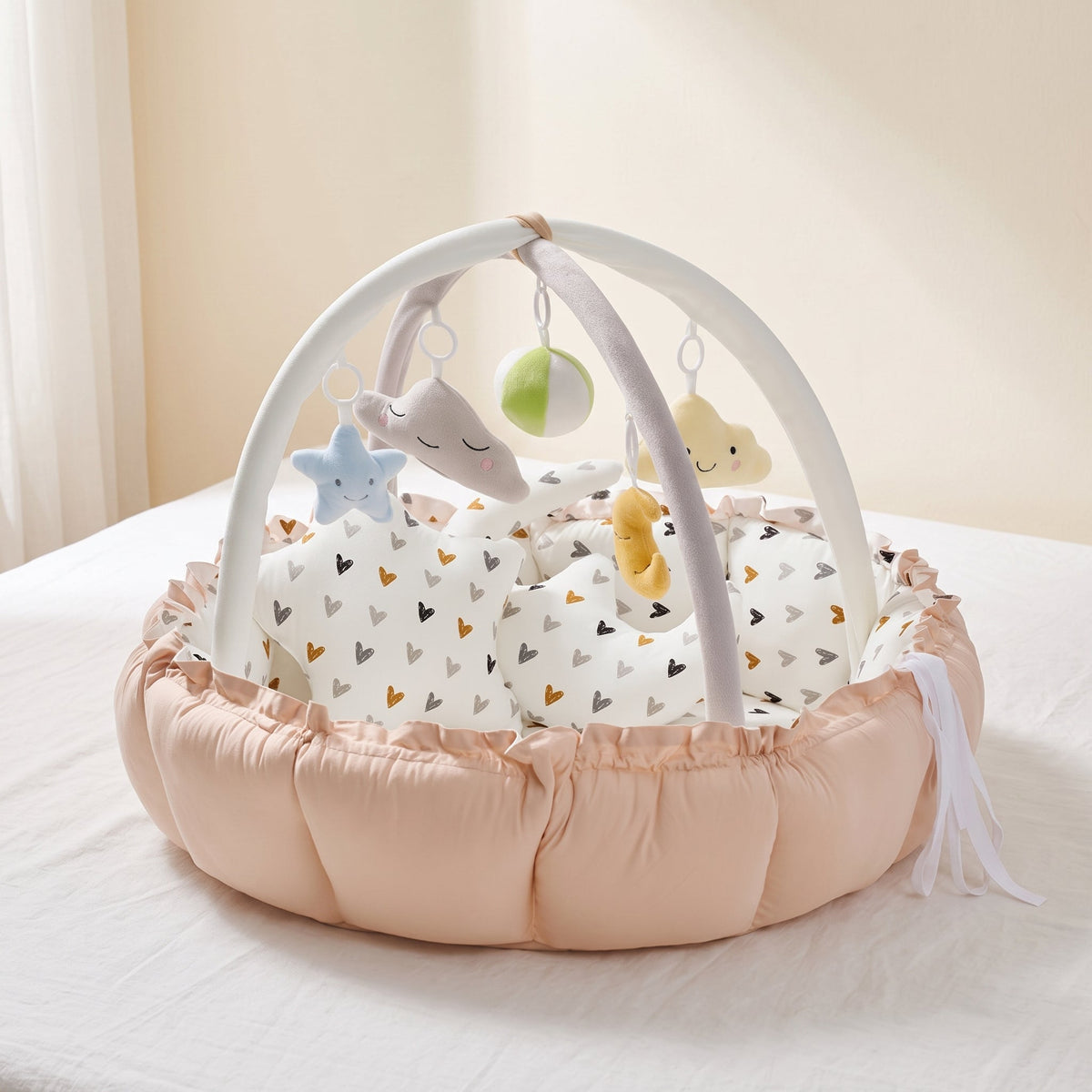 Baby Play Gym with Cushioned Nest & Toys – Kidoriko