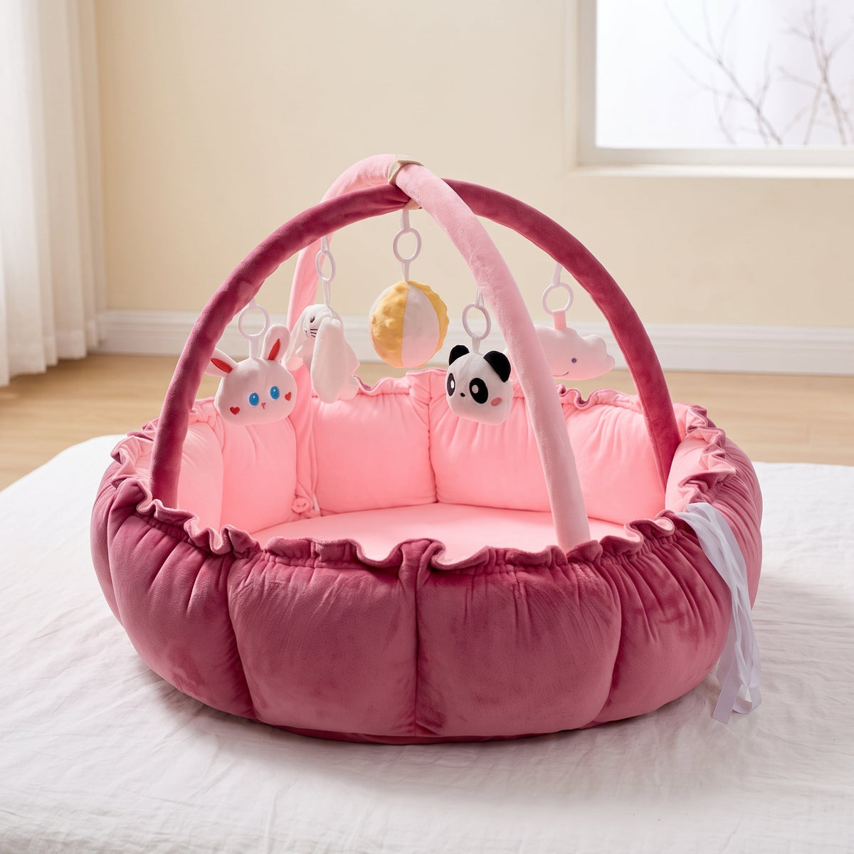 Baby Play Gym with Cushioned Nest & Toys – Kidoriko