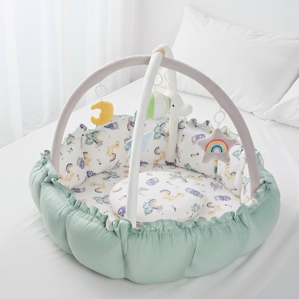 Baby Play Gym with Cushioned Nest & Toys – Kidoriko