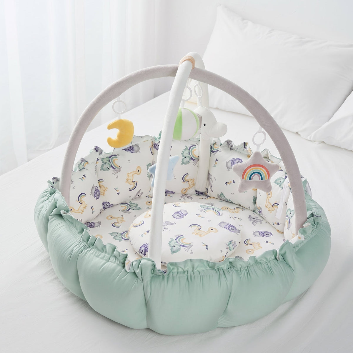 Baby Play Gym with Cushioned Nest & Toys – Kidoriko