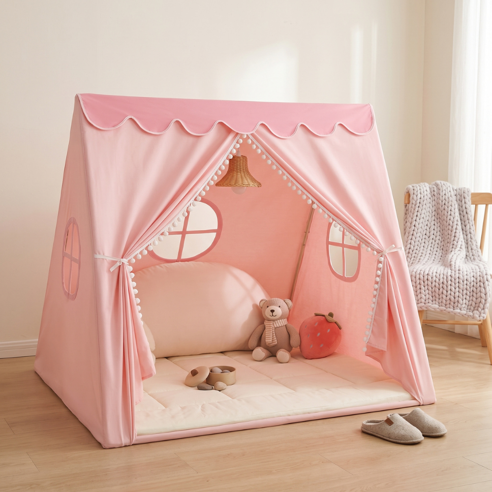 A-Frame Kids Play Tent, Padded Mat – Kidoriko