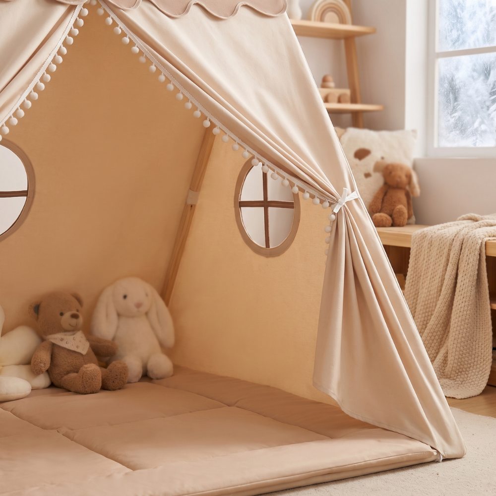 A-Frame Kids Play Tent, Padded Mat – Kidoriko