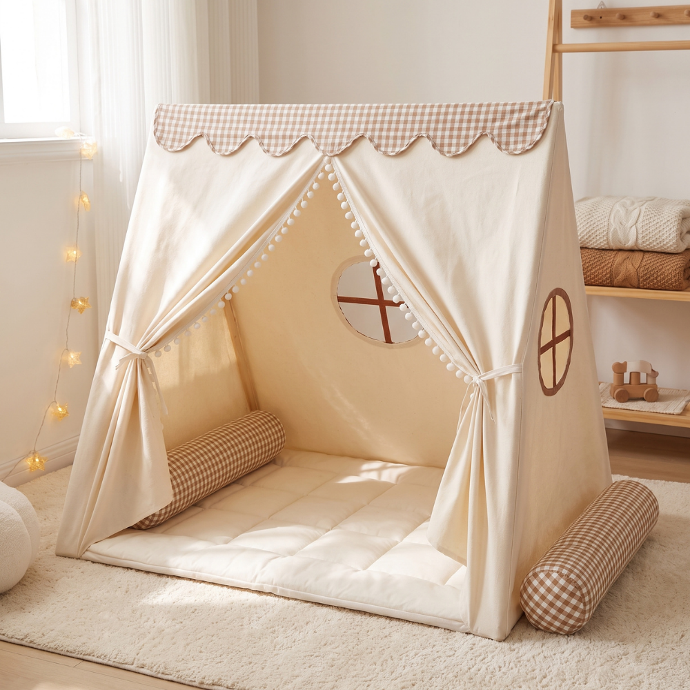 A-Frame Kids Play Tent, Padded Mat – Kidoriko