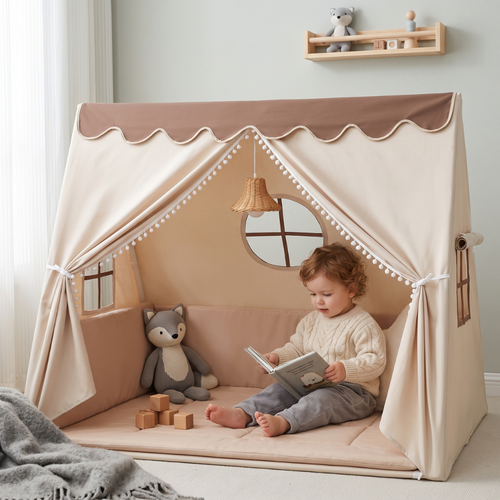 A-Frame Kids Play Tent, Padded Mat – Kidoriko