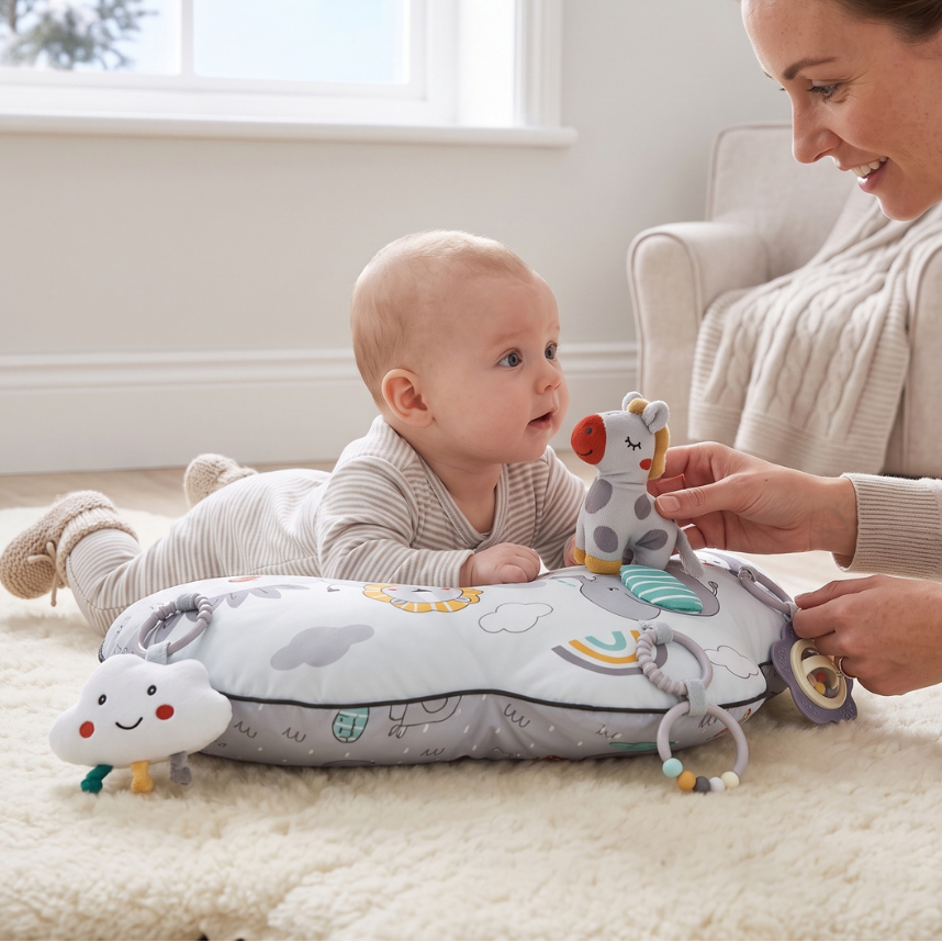 Tummy Time Pillow with Sensory Toys – Kidoriko