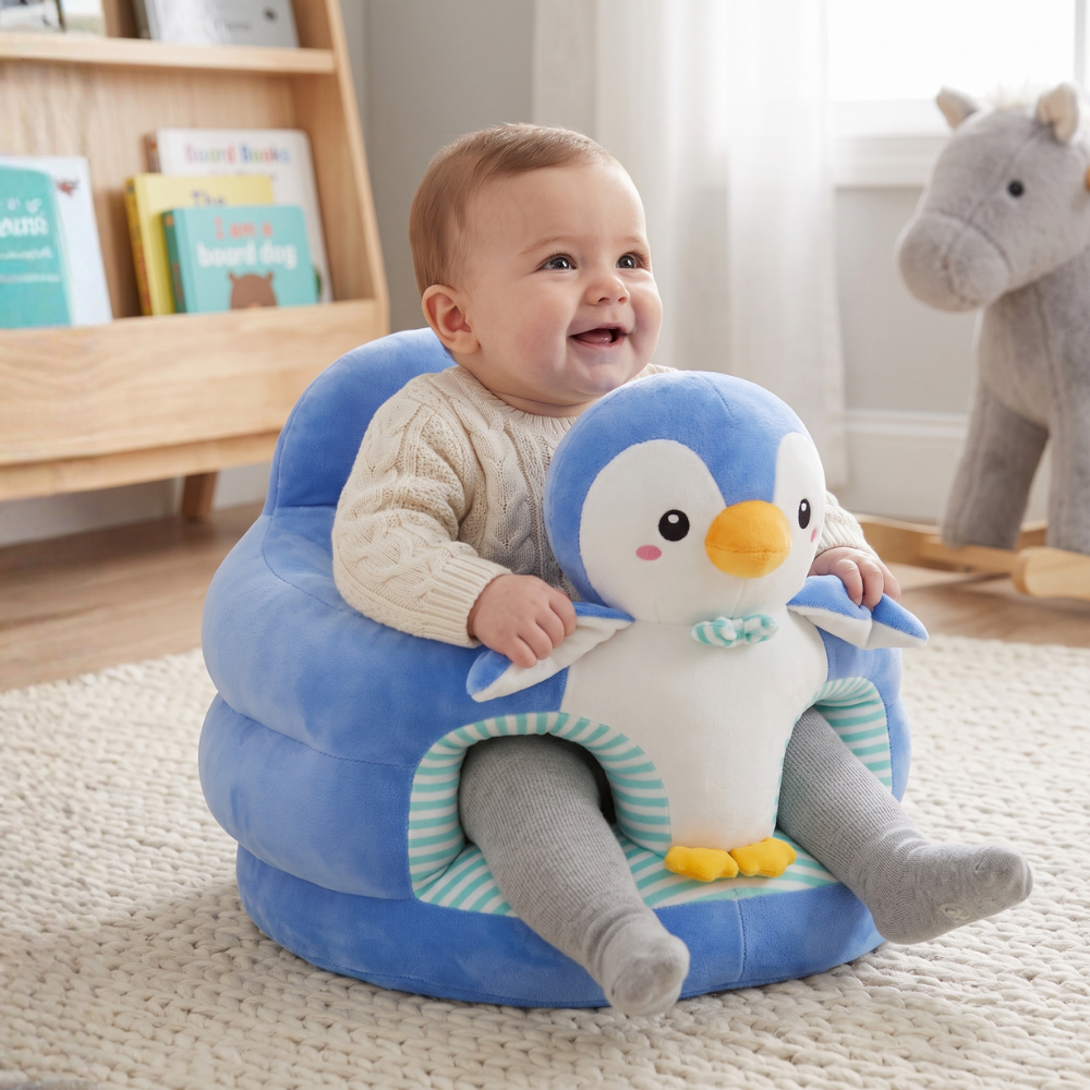 Plush Baby Sit-Up Seat with Squeaker Toys – Kidoriko