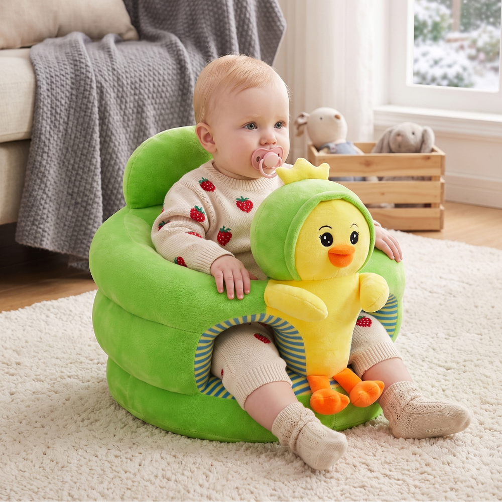 Plush Baby Sit-Up Seat with Squeaker Toys – Kidoriko
