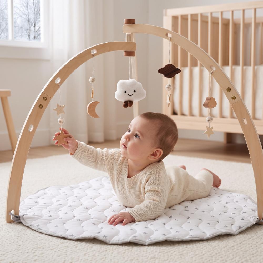 Wooden Baby Play Gym, Celestial Sensory Toys – Kidoriko