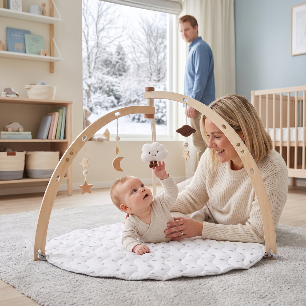 Wooden Baby Play Gym, Celestial Sensory Toys – Kidoriko