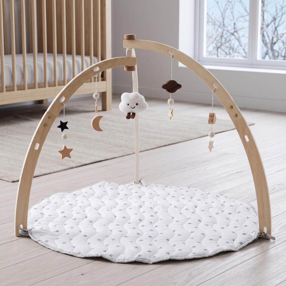 Wooden Baby Play Gym, Celestial Sensory Toys – Kidoriko