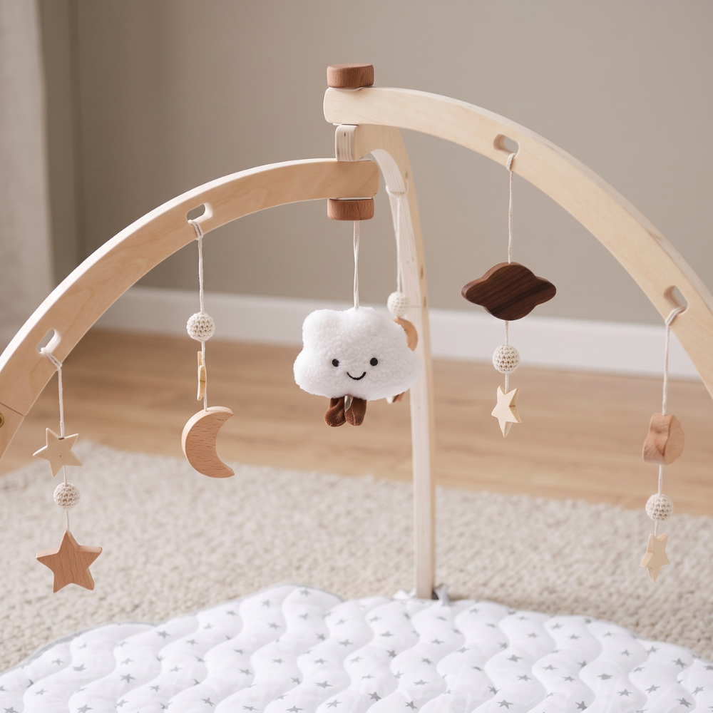 Wooden Baby Play Gym, Celestial Sensory Toys – Kidoriko