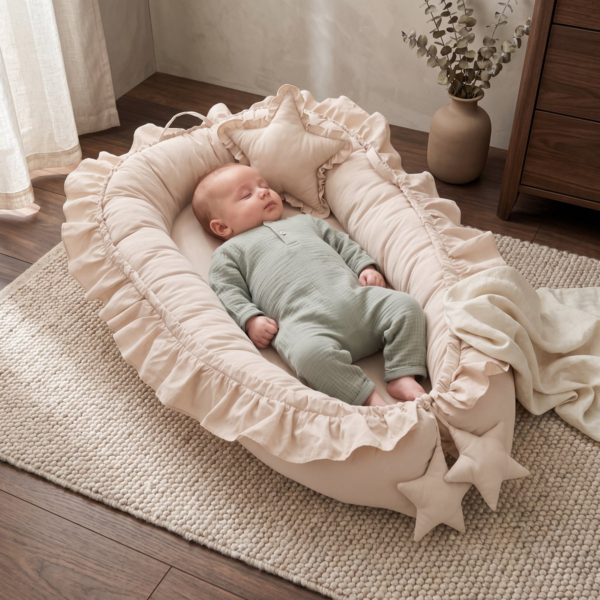 Natural Cotton Baby Snuggle Nest Lounger – Kidoriko
