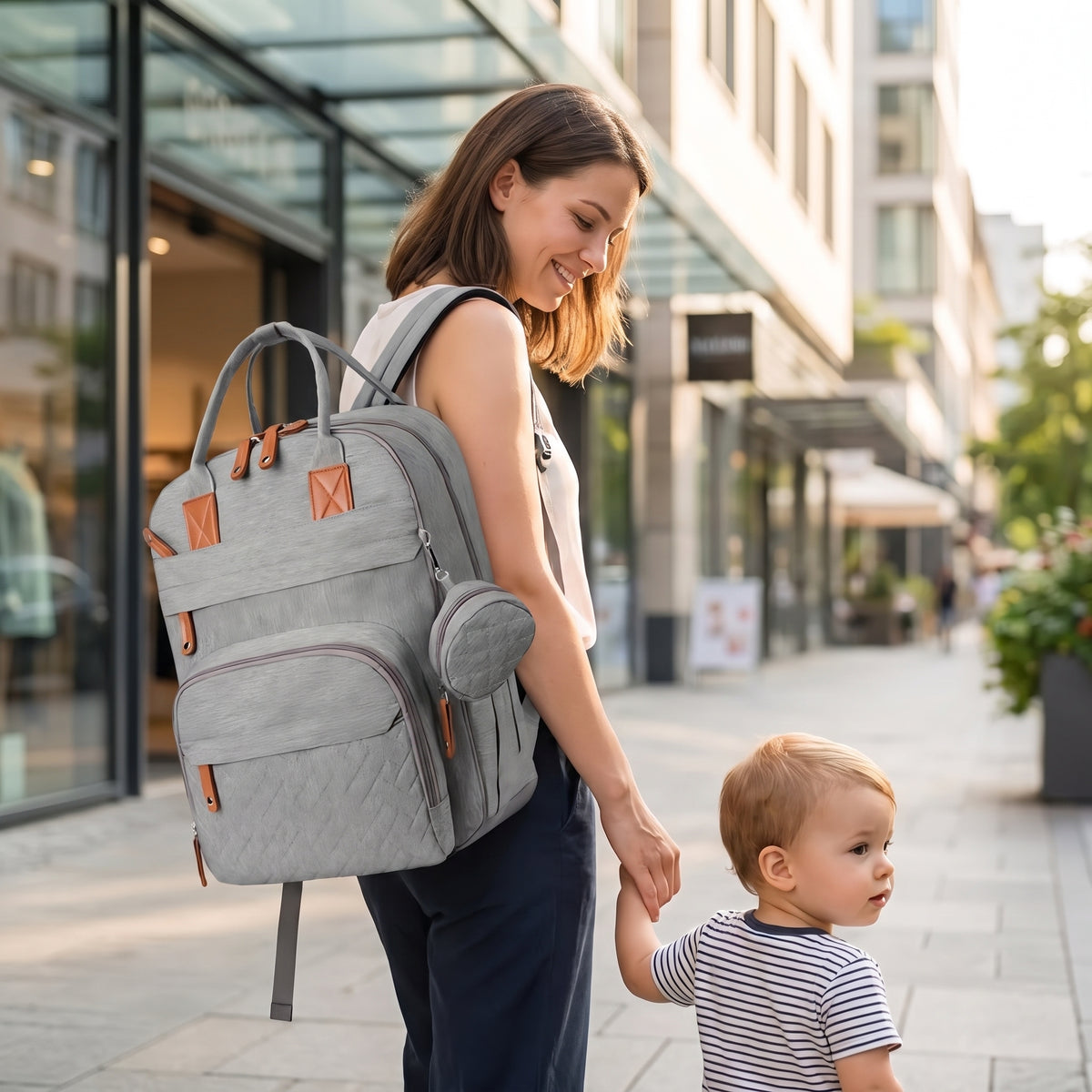 Multifunctional Diaper Bag Backpack with USB Port