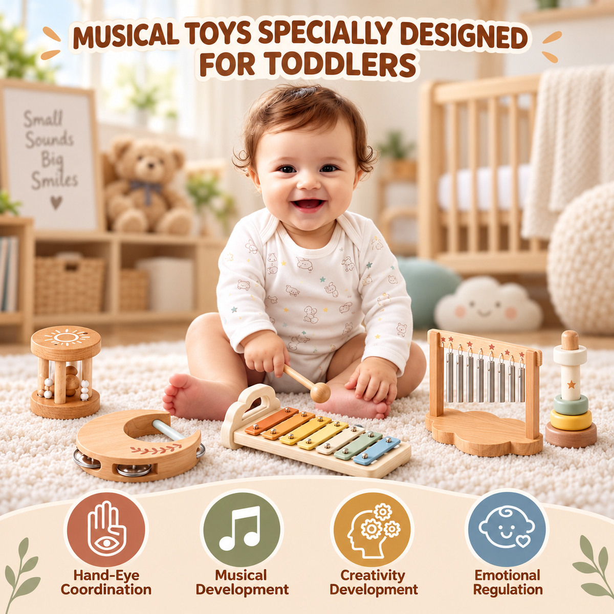 Wooden Musical Instruments Play Set for Kids – Kidoriko