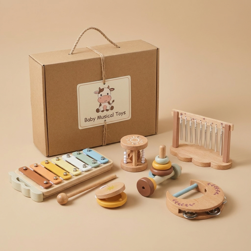 Wooden Musical Instruments Play Set for Kids – Kidoriko