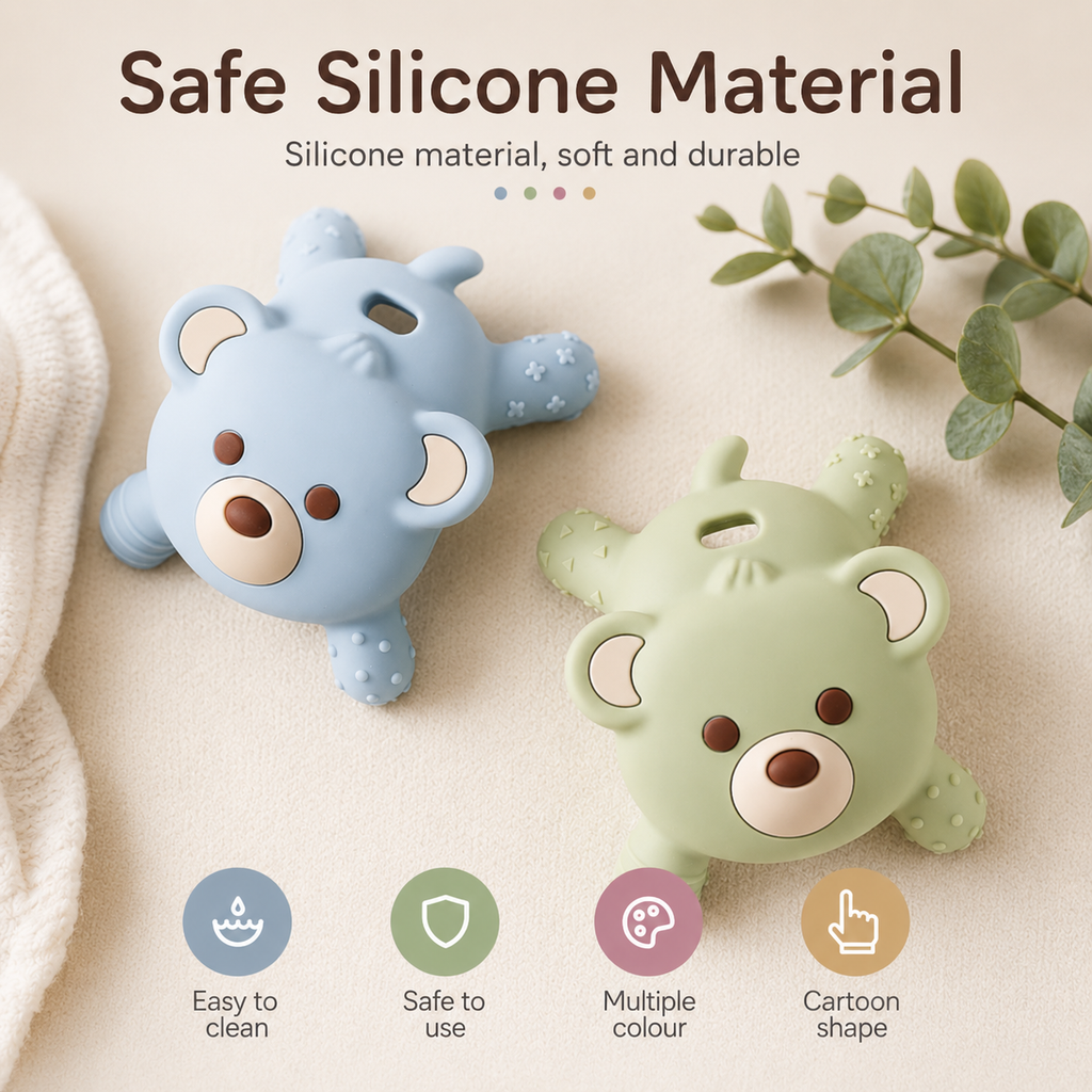 Silicone Bear Teether Toy (BPA-Free)