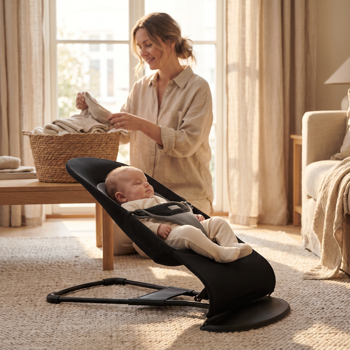 Self-Balancing Baby Rocker, Breathable Seat – Kidoriko