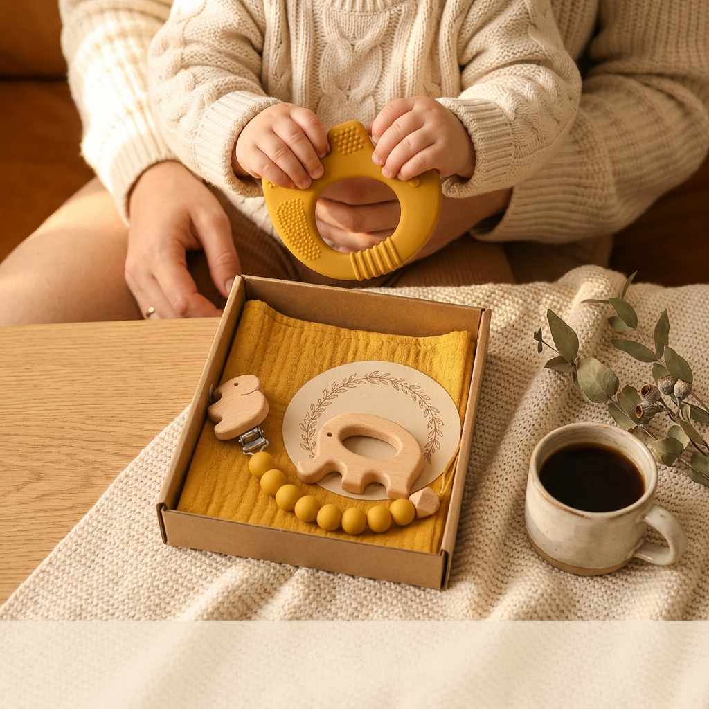 Elephant Baby Teether Gift Set (Honeycomb)