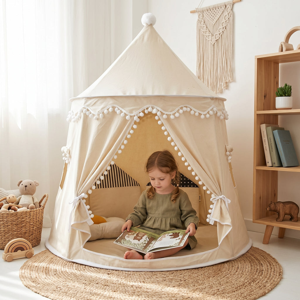 Canvas Play Teepee for Kids, Tool-Free Setup – Kidoriko