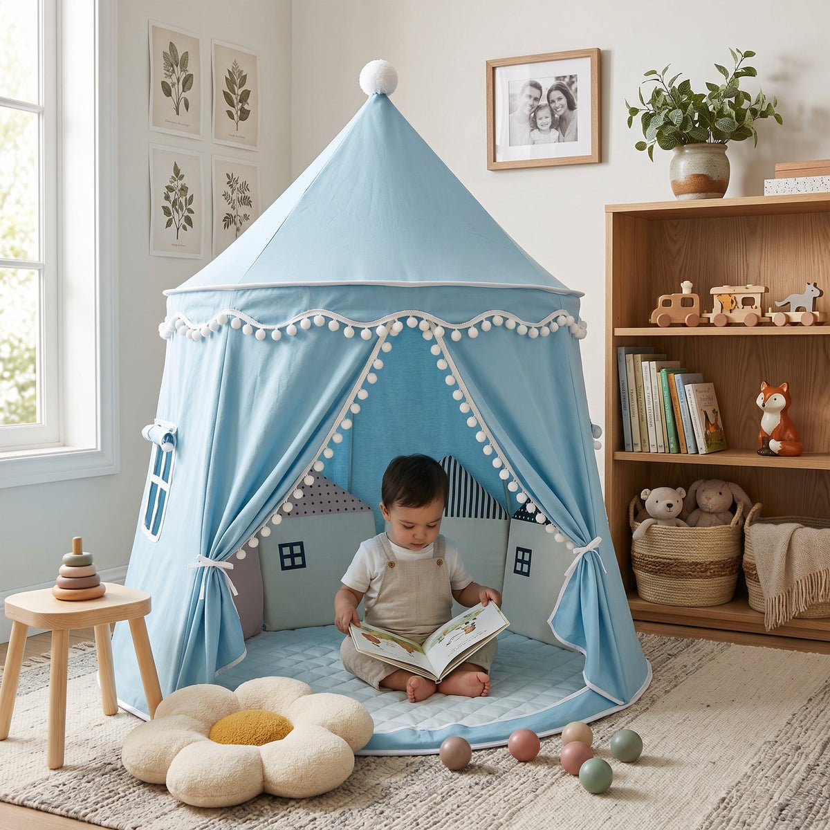 Canvas Play Teepee for Kids, Tool-Free Setup – Kidoriko