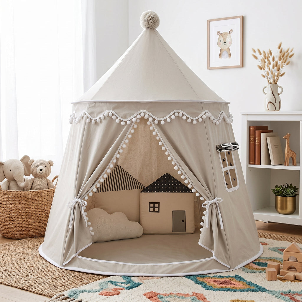 Canvas Play Teepee for Kids, Tool-Free Setup – Kidoriko