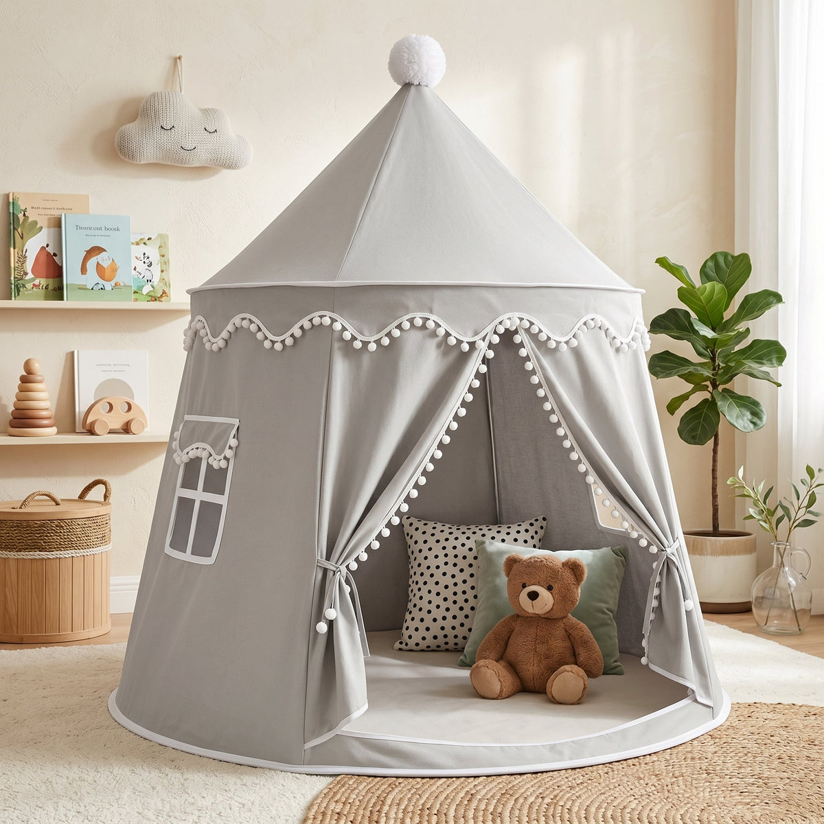 Canvas Play Teepee for Kids, Tool-Free Setup – Kidoriko