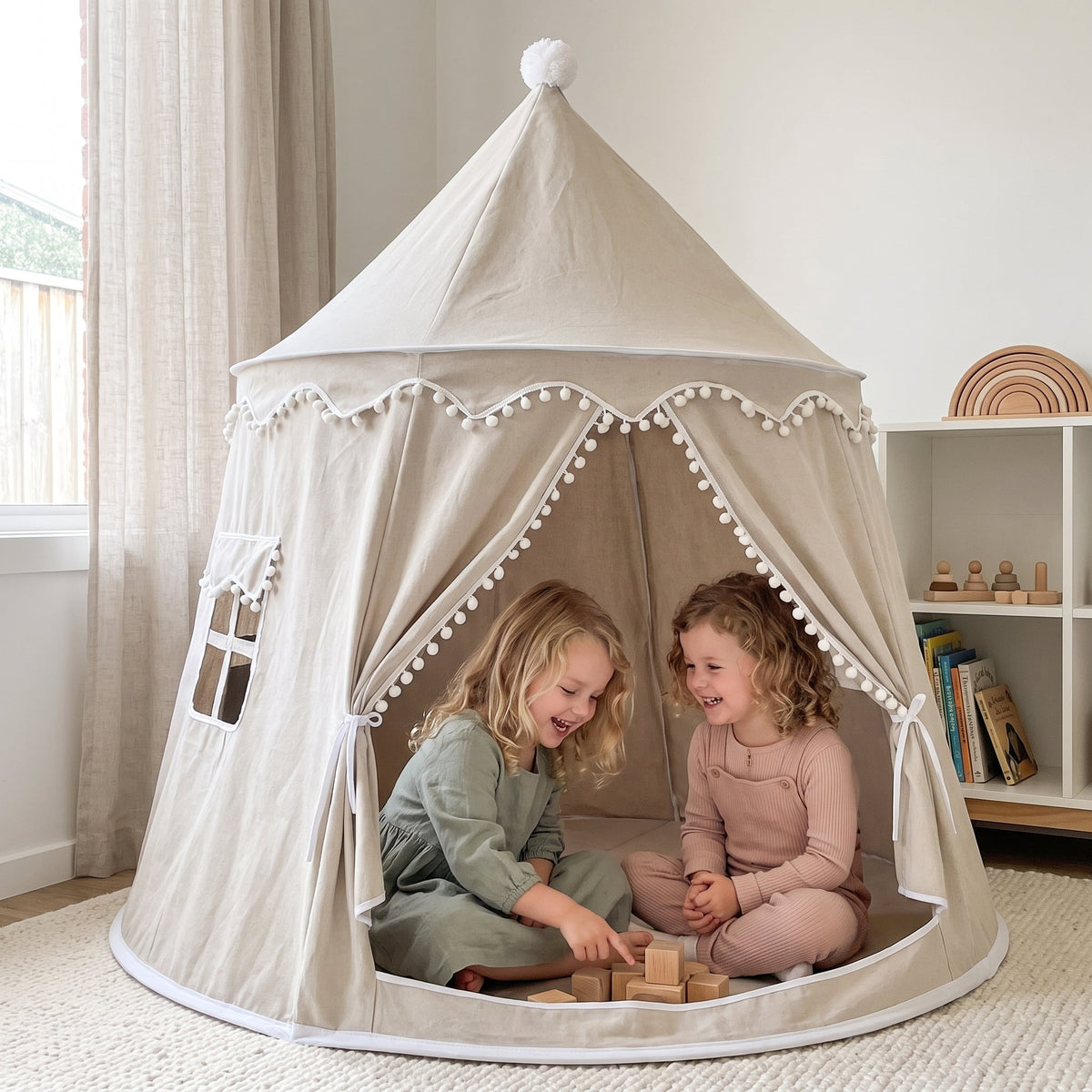 Canvas Play Teepee for Kids, Tool-Free Setup – Kidoriko