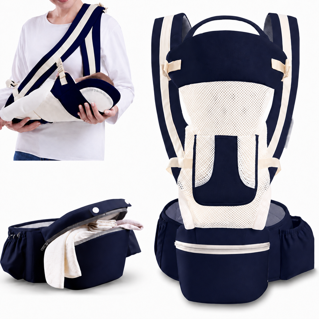 Ergonomic Baby Carrier with Hip Seat | Front, Back & Hip Carry Options
