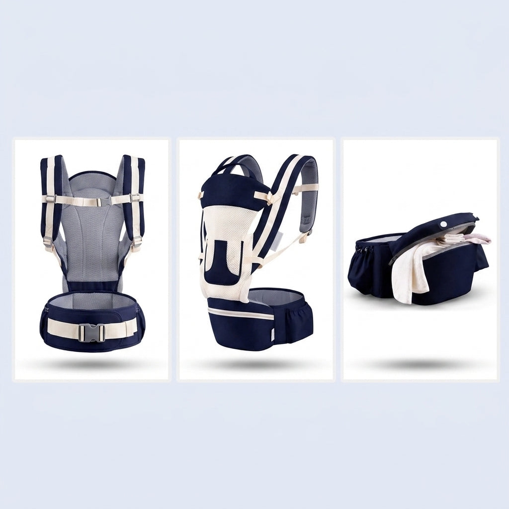 Ergonomic Baby Carrier with Hip Seat | Front, Back & Hip Carry Options