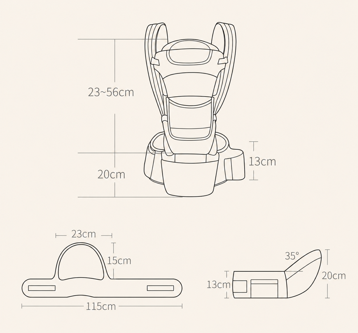 Ergonomic Baby Carrier with Hip Seat | Front, Back & Hip Carry Options