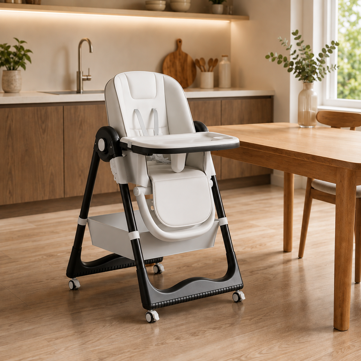 4-in-1 Adjustable Reclining & Foldable Baby High Chair