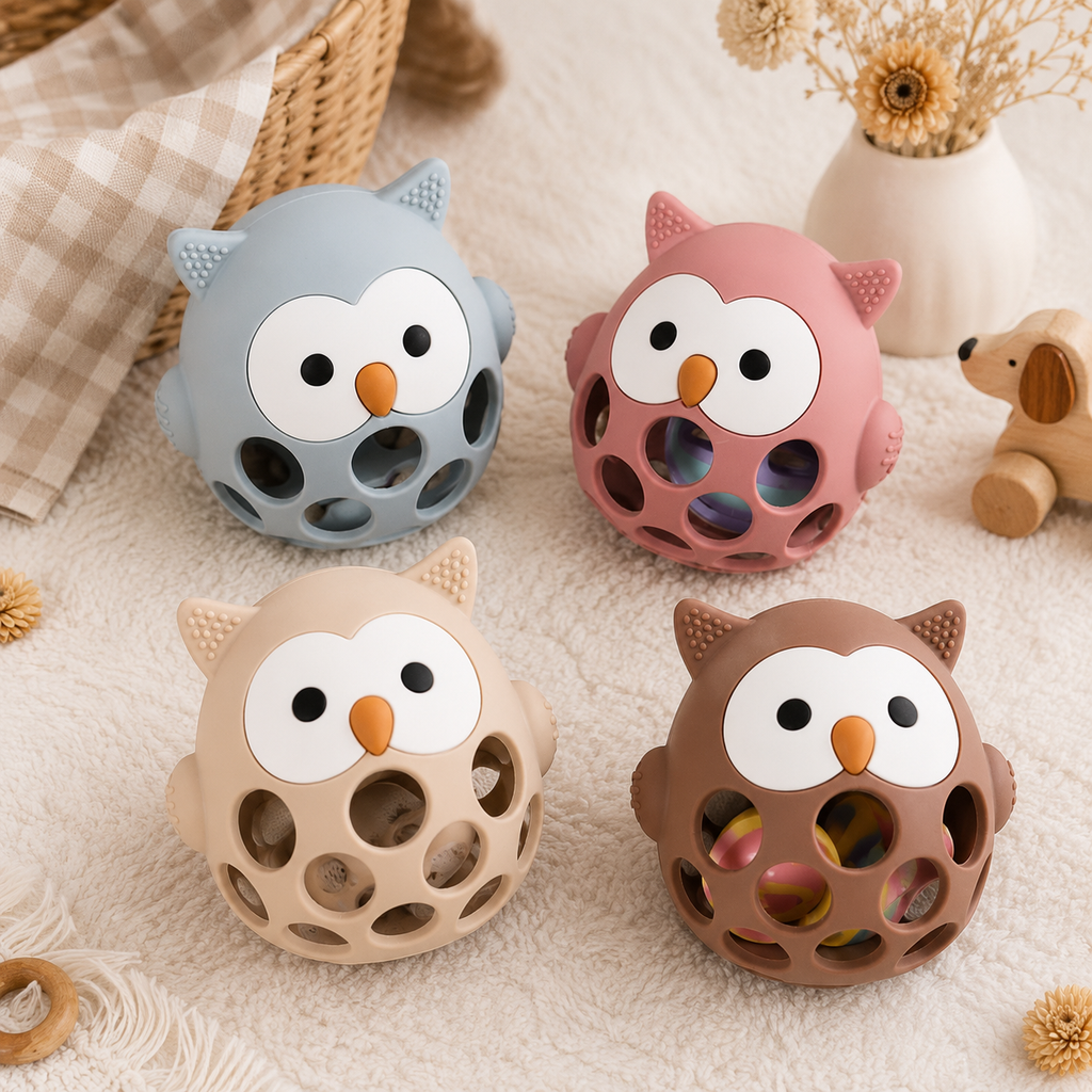 Silicone Owl Teether Toy (BPA-Free)