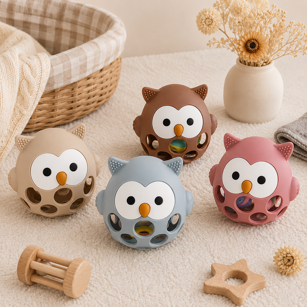 Silicone Owl Teether Toy (BPA-Free)