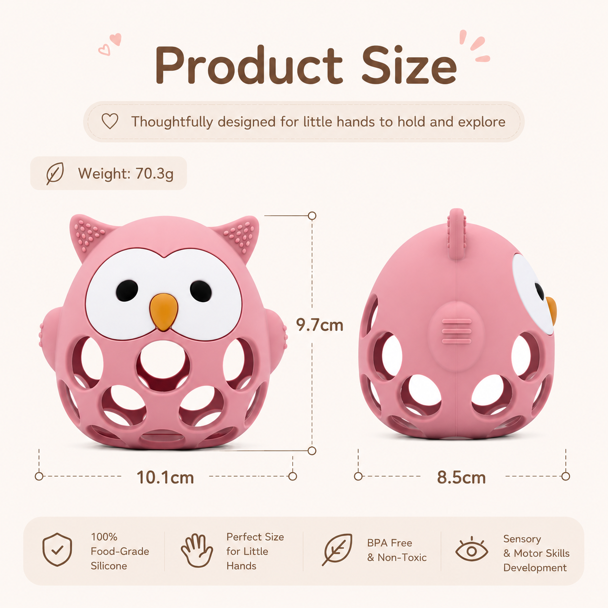 Silicone Owl Teether Toy (BPA-Free)