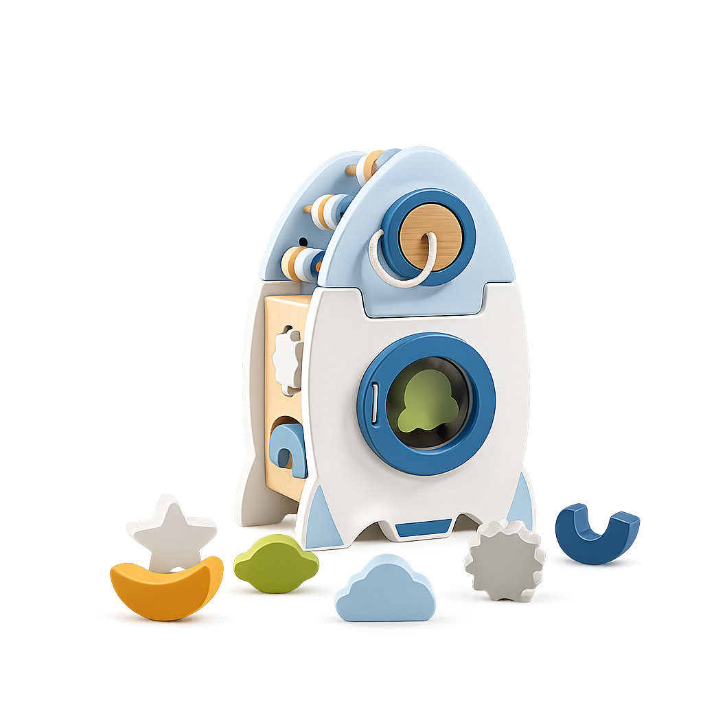 Wooden Rocket 5-in-1 Toy Set