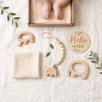 Elephant Baby Teether Gift Set (Cream)